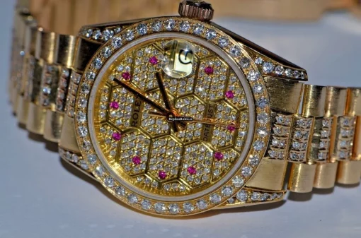Superb Replica Rolex Datejust Self Winding Automatic 31mm Yellow Gold Case Womens Watch - Image 3