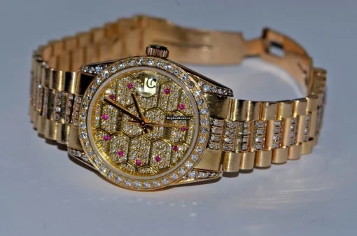 Superb Replica Rolex Datejust Self Winding Automatic 31mm Yellow Gold Case Womens Watch - Image 4