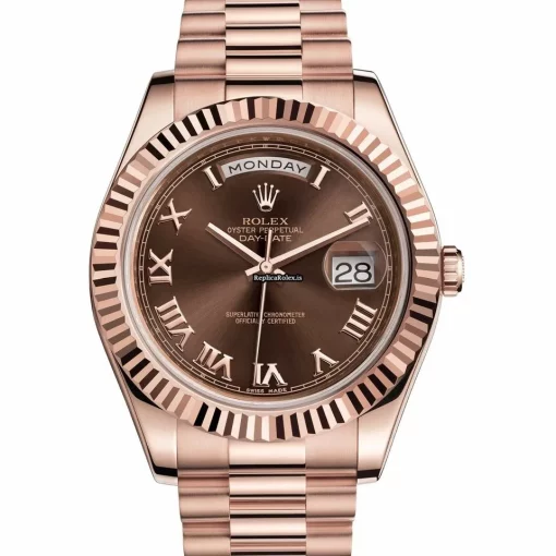 Well Made Imitation Rolex Day-date II 218235 Caliber 3156 Automatic Movement 41mm Rose Gold Case Mens/unisex Watch