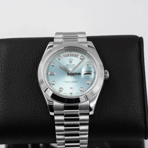 Superior Knockoff Rolex Day-date II 218206 Caliber 3156 Automatic Movement 41mm Platinum Case Mens/unisex Watch