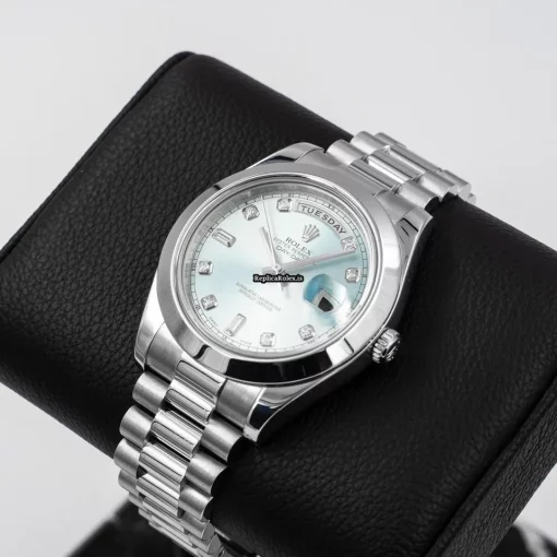 Superior Knockoff Rolex Day-date II 218206 Caliber 3156 Automatic Movement 41mm Platinum Case Mens/unisex Watch - Image 2