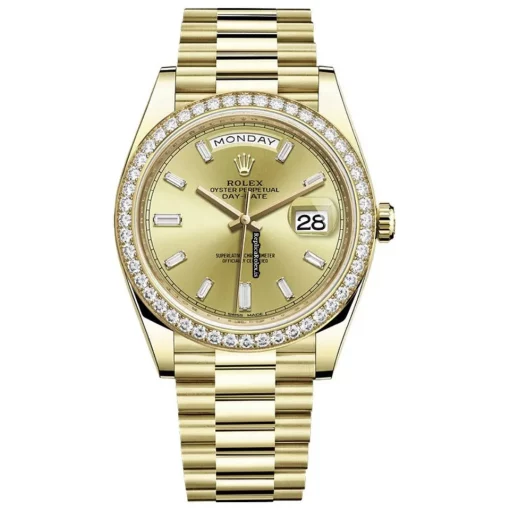 Good Fake Rolex Day-date 40 228348rbr Caliber 3255 Automatic Movement 40x48mm Yellow Gold Case Mens/unisex Watch