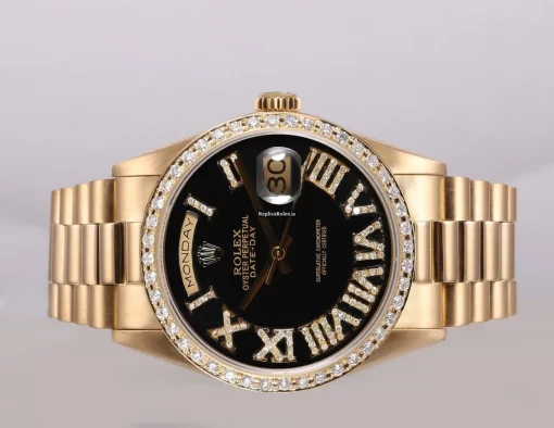 Perfect Replica Rolex Day-date 36 18038 Automatic Movement 36mm Yellow Gold Case Mens/unisex Watch - Image 2