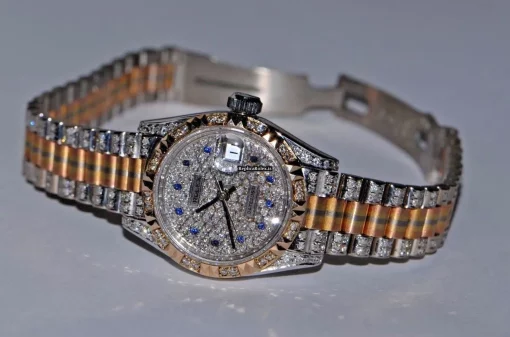 Terrific Replica Rolex Datejust Self Winding Automatic 26mm White Gold Case Womens Watch - Image 5