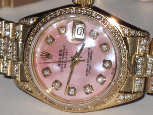 Good Replica Rolex Datejust Self Winding Automatic 26mm Yellow Gold Case Womens Watch