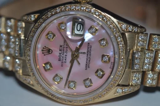 Good Replica Rolex Datejust Self Winding Automatic 26mm Yellow Gold Case Womens Watch - Image 3