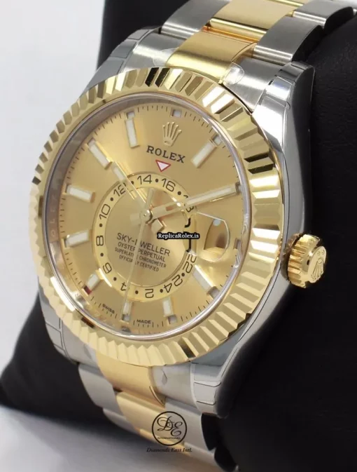 Distinctive Fake Rolex Sky-dweller 326933 Automatic Movement 42mm Gold/steel Case Mens/unisex Watch - Image 3