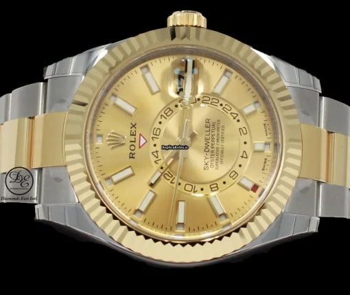 Distinctive Fake Rolex Sky-dweller 326933 Automatic Movement 42mm Gold/steel Case Mens/unisex Watch - Image 4