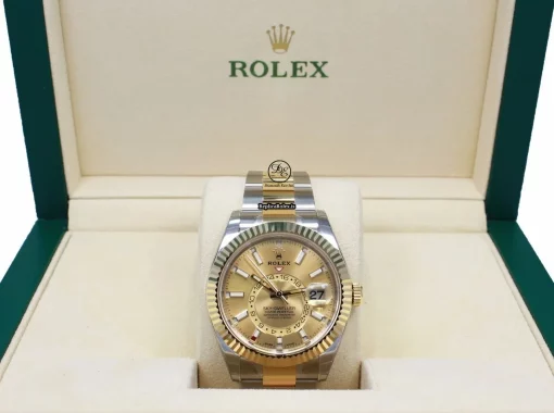 Distinctive Fake Rolex Sky-dweller 326933 Automatic Movement 42mm Gold/steel Case Mens/unisex Watch - Image 6