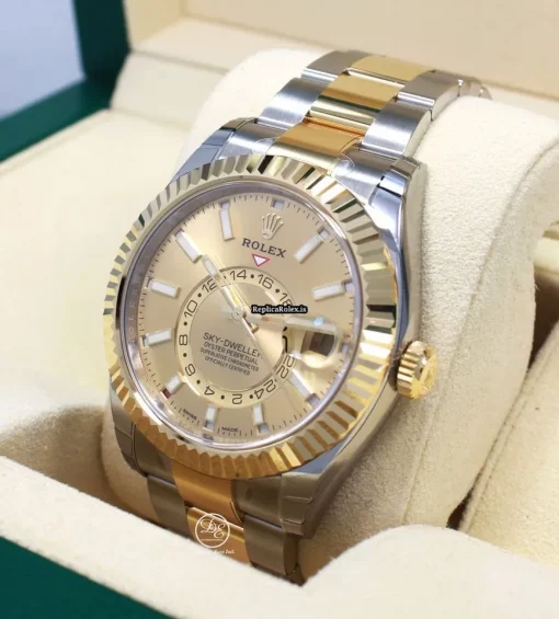 Distinctive Fake Rolex Sky-dweller 326933 Automatic Movement 42mm Gold/steel Case Mens/unisex Watch - Image 7