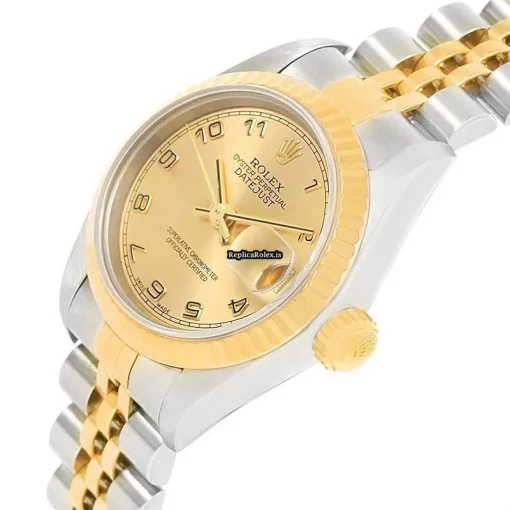 Fantastic Replica Rolex Lady-datejust 79173 Caliber 2235 Automatic Movement 26mm Gold/steel Case Womens Watch - Image 4