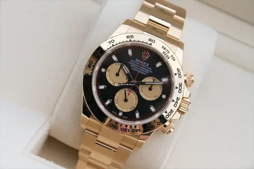 Beautiful Replica Rolex Daytona 116528 Caliber 4130 Automatic Movement 40mm Yellow Gold Case Watch - Image 2