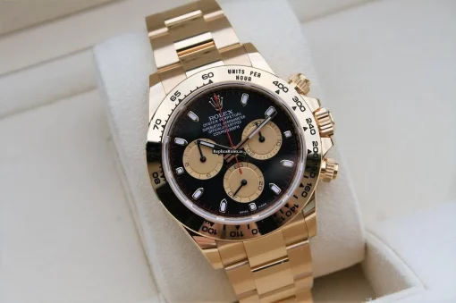 Beautiful Replica Rolex Daytona 116528 Caliber 4130 Automatic Movement 40mm Yellow Gold Case Watch - Image 3