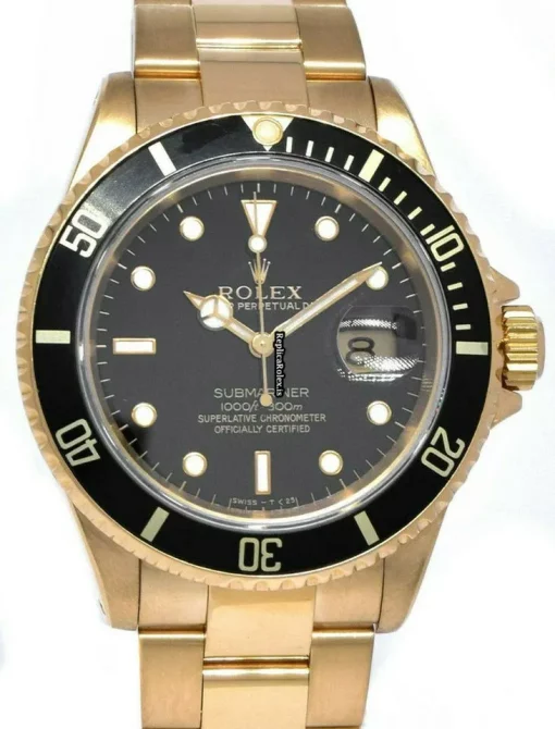 Awesome Fakes Rolex Submariner Date 16618 Automatic Movement 40mm Yellow Gold Case Mens/unisex Watch