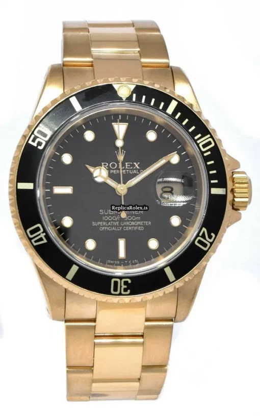 Awesome Fakes Rolex Submariner Date 16618 Automatic Movement 40mm Yellow Gold Case Mens/unisex Watch - Image 2