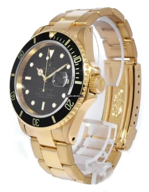 Awesome Fakes Rolex Submariner Date 16618 Automatic Movement 40mm Yellow Gold Case Mens/unisex Watch - Image 3