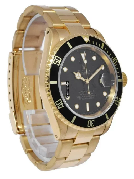 Awesome Fakes Rolex Submariner Date 16618 Automatic Movement 40mm Yellow Gold Case Mens/unisex Watch - Image 4