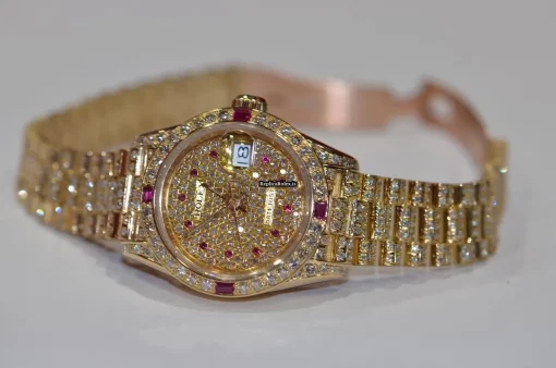 Well Made Replicas Rolex Datejust Self Winding Automatic 26mm Yellow Gold Case Womens Watch - Image 3