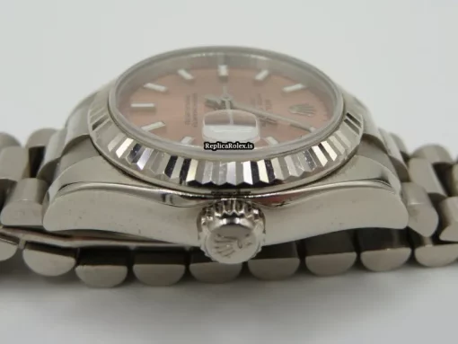 Incredible Replica Rolex Lady-datejust 179179 Caliber 2235 Automatic Movement 26mm White Gold Case Womens Watch - Image 6