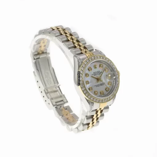 Defect Replica Rolex Lady-datejust 69173 Caliber 2135 Automatic Movement 26mm Gold/steel Case Womens Watch - Image 10