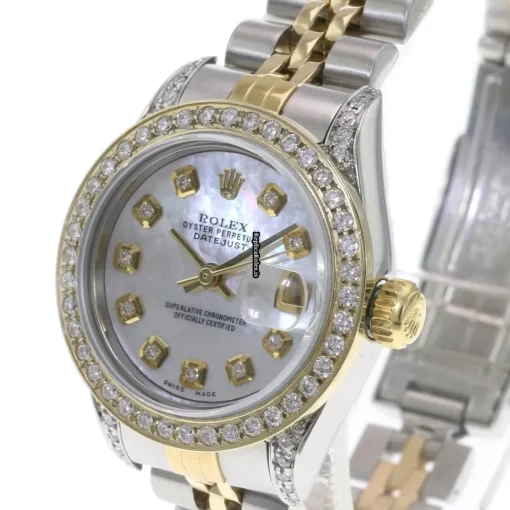 Defect Replica Rolex Lady-datejust 69173 Caliber 2135 Automatic Movement 26mm Gold/steel Case Womens Watch - Image 3