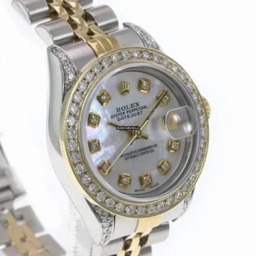 Defect Replica Rolex Lady-datejust 69173 Caliber 2135 Automatic Movement 26mm Gold/steel Case Womens Watch - Image 5
