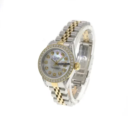 Defect Replica Rolex Lady-datejust 69173 Caliber 2135 Automatic Movement 26mm Gold/steel Case Womens Watch - Image 6