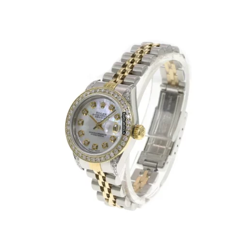 Defect Replica Rolex Lady-datejust 69173 Caliber 2135 Automatic Movement 26mm Gold/steel Case Womens Watch - Image 7