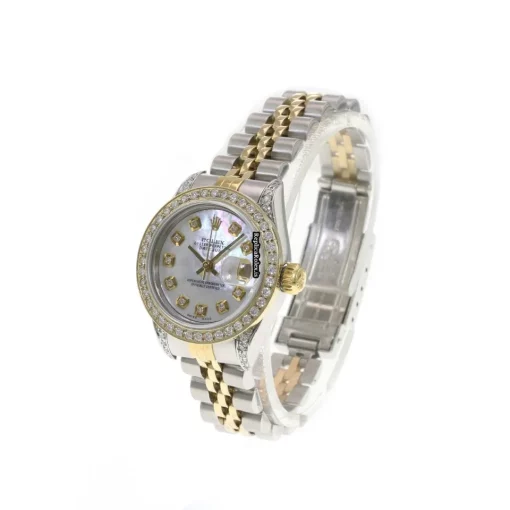 Defect Replica Rolex Lady-datejust 69173 Caliber 2135 Automatic Movement 26mm Gold/steel Case Womens Watch - Image 8