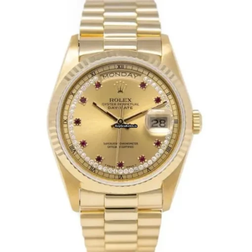Pleasing Fake Rolex Day-date 36 18238 Caliber 3155 Automatic Movement 36mm Yellow Gold Case Mens/unisex Watch