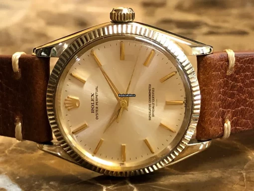 Distinctive Copy Rolex Oyster Perpetual 34 1005 Caliber 1560 Automatic Movement 34mm Yellow Gold Case Mens/unisex Watch - Image 5