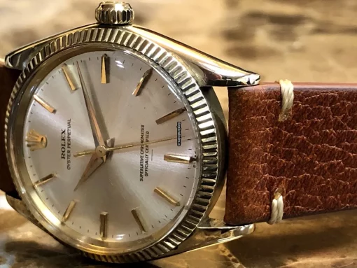Distinctive Copy Rolex Oyster Perpetual 34 1005 Caliber 1560 Automatic Movement 34mm Yellow Gold Case Mens/unisex Watch - Image 7