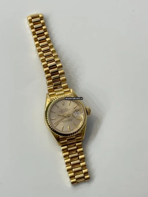 Suitable Fake Rolex Lady-datejust 69178 Caliber 2135 Automatic Movement 26mm Yellow Gold Case Womens Watch - Image 6