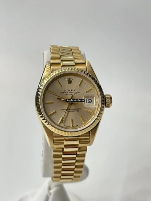 Suitable Fake Rolex Lady-datejust 69178 Caliber 2135 Automatic Movement 26mm Yellow Gold Case Womens Watch - Image 8