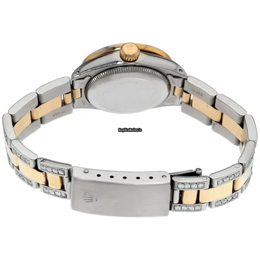 Unique Replica Rolex Oyster Perpetual Date Self Winding Automatic 26mm Gold/steel Case Womens Watch - Image 7