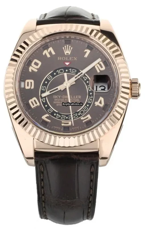 Incredible Clone Rolex Sky-dweller 326135 Automatic Movement 43mm Rose Gold Case Mens/unisex Watch