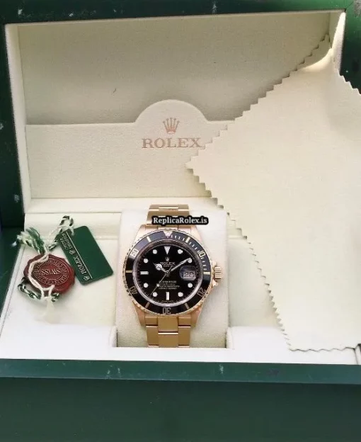 1:1 Clone Rolex Submariner Date 16618 Caliber 3135 Automatic Movement 40mm Yellow Gold Case Mens/unisex Watch - Image 3