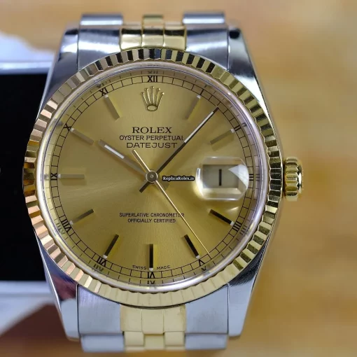 Affordable Replica Rolex Datejust 16233 Caliber 3135 Automatic Movement 36mm Gold/steel Case Mens/unisex Watch