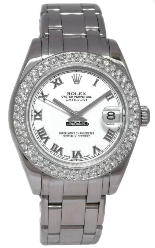 Incredible Replica Rolex Lady-datejust Pearlmaster 81209 Automatic Movement 29mm White Gold Case Watch - Image 2