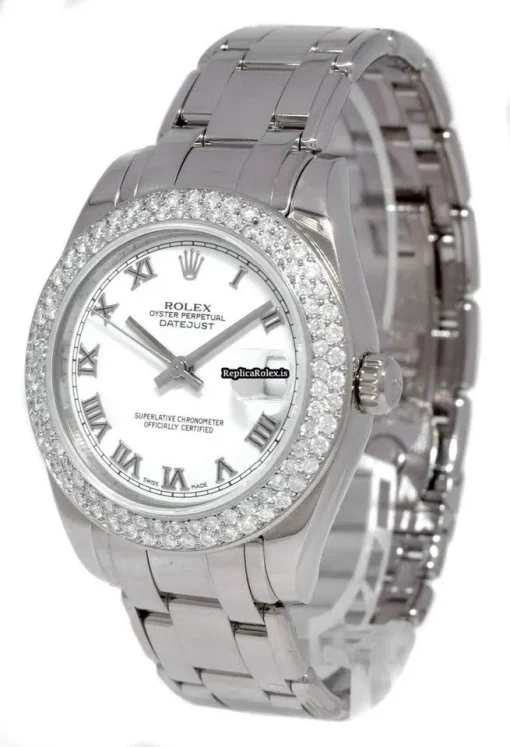 Incredible Replica Rolex Lady-datejust Pearlmaster 81209 Automatic Movement 29mm White Gold Case Watch - Image 3