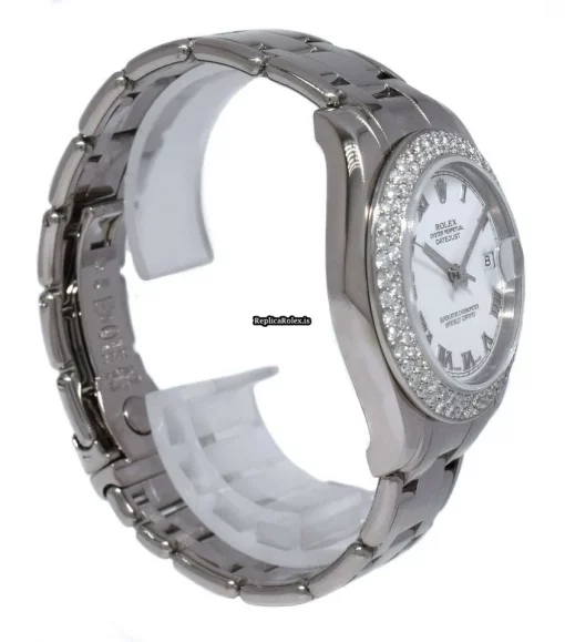 Incredible Replica Rolex Lady-datejust Pearlmaster 81209 Automatic Movement 29mm White Gold Case Watch - Image 5