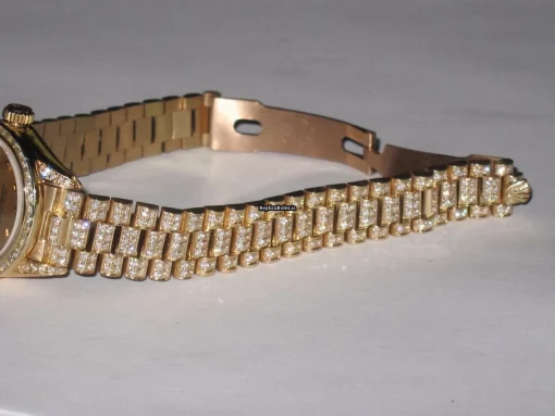 High Quality Fake Rolex Datejust Self Winding Automatic 26mm Yellow Gold Case Womens Watch - Image 5