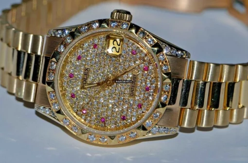 Wholesale Fake Rolex Datejust Self Winding Automatic 31mm Yellow Gold Case Womens Watch - Image 3