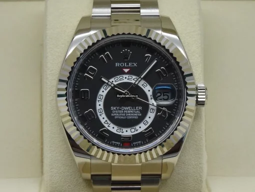 Exquisite Imitation Rolex Sky-dweller 326939 Caliber 9001 Automatic Movement 42mm White Gold Case Mens/unisex Watch