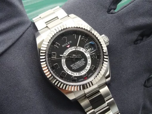Exquisite Imitation Rolex Sky-dweller 326939 Caliber 9001 Automatic Movement 42mm White Gold Case Mens/unisex Watch - Image 11