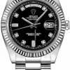 Fine Fake Rolex Day-date II 218239 Caliber 3156 Automatic Movement 41mm White Gold Case Mens/unisex Watch