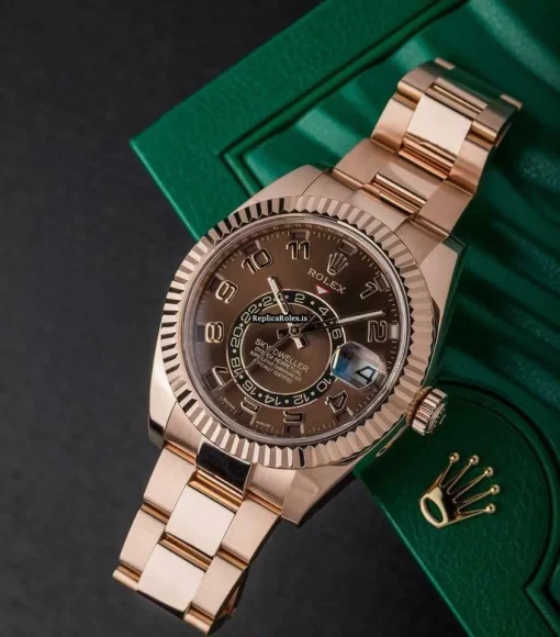 Aaa Clone Rolex Sky-dweller 326935 Caliber 9001 Automatic Movement 42mm Rose Gold Case Mens/unisex Watch