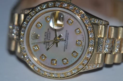 Appealing Replica Rolex Datejust Self Winding Automatic 26mm Yellow Gold Case Womens Watch
