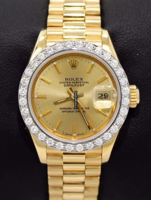 Fabulous Replica Rolex Lady-datejust 69178 Automatic Movement 26mm Yellow Gold Case Womens Watch