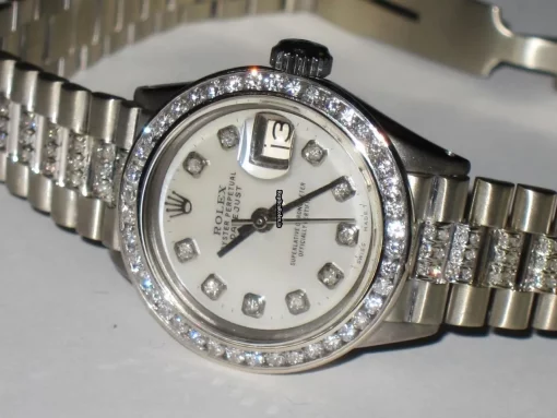 Good Replica Rolex Datejust Self Winding Automatic 26mm White Gold Case Womens Watch